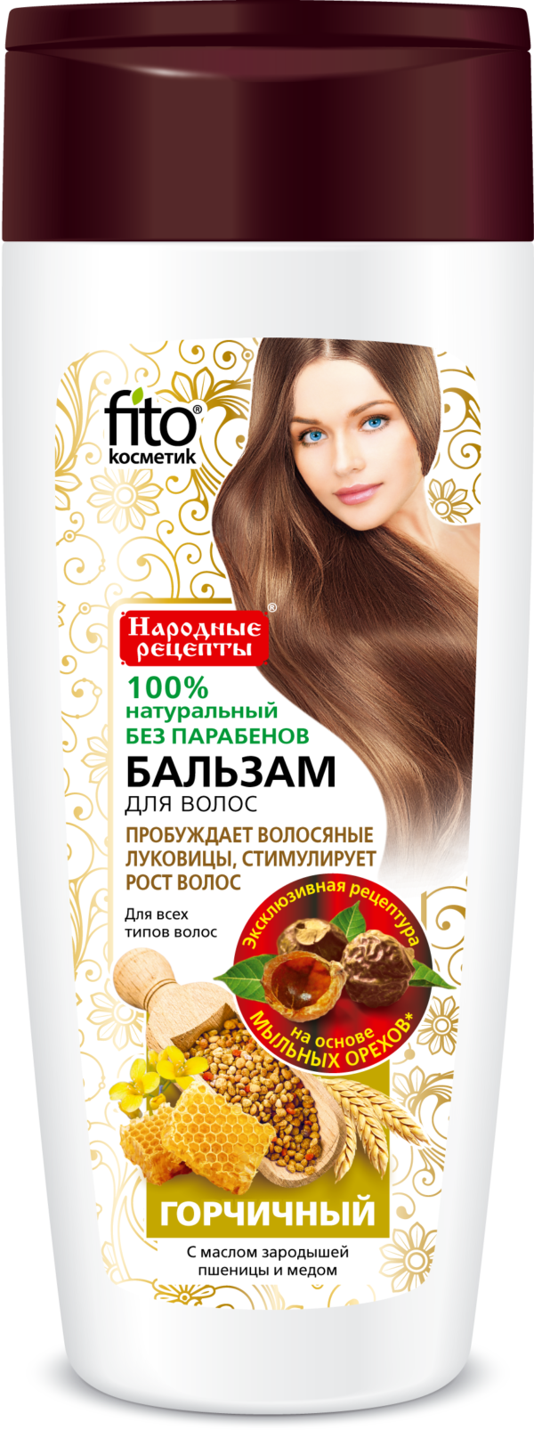 Naturalny Balsam Pobudzający Wzrost Włosów z Gorczycą do Wszystkich Rodzajów Włosów Fitokosmetik 270 ml